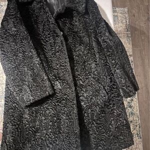 Chic Black Textured Teddy Jacket